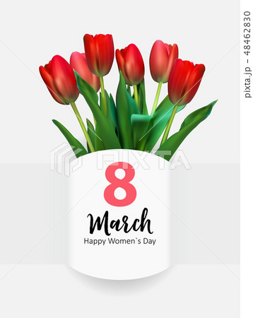 Women's Day Greeting Card 8 March Vector Illustration Women's Day Greeting Card 8 March Vector Illustration 48462830