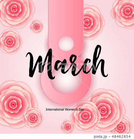 Women's Day Greeting Card 8 March Vector Illustration Women's Day Greeting Card 8 March Vector Illustration 48462854