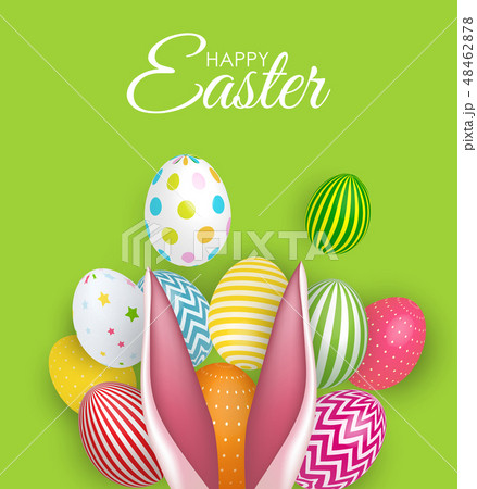 Abstract Happy Easter Template Holiday Background Vector Illustration 48462878