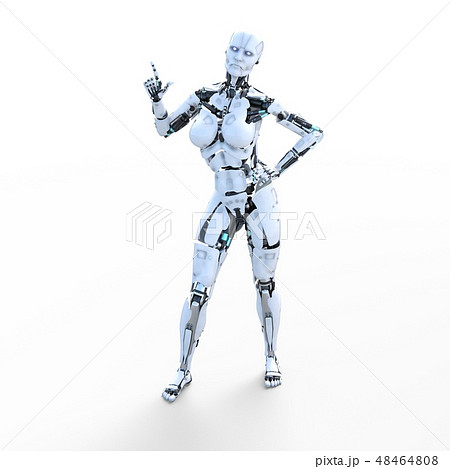 人型ロボット　perming3DCGイラスト素材 48464808