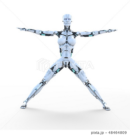 人型ロボット　perming3DCGイラスト素材 48464809