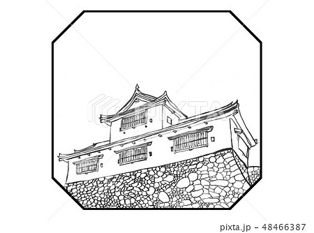 津山城 100名城 イラスト 津山城 100名城 イラスト 48466387