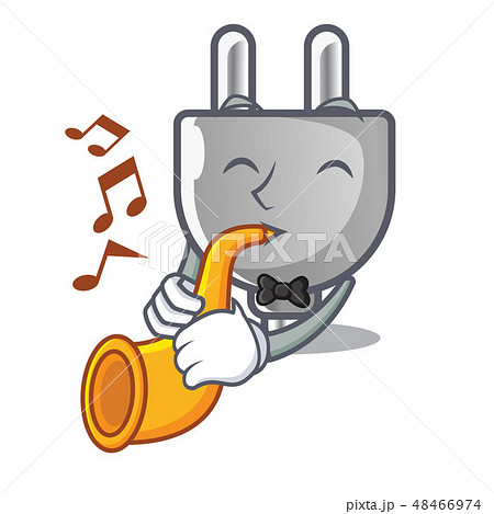 With trumpet isolated power plug in the mascot 48466974