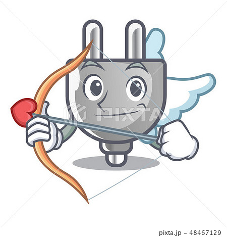 Cupid power plug stuck the cartoon wall Cupid power plug stuck the cartoon wall 48467129