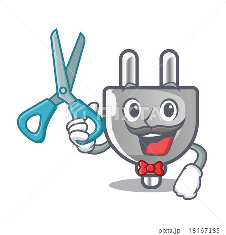 Barber power plug stuck the cartoon wall 48467185