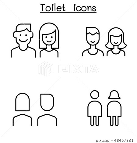 Modern Toilet, restroom, bathroom symbol set 48467331