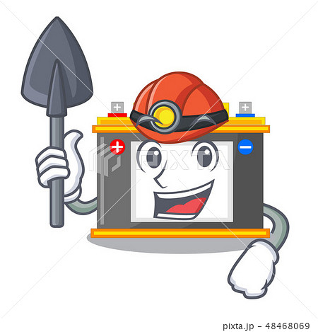 Miner accomulator cartoon sticks on the wall 48468069
