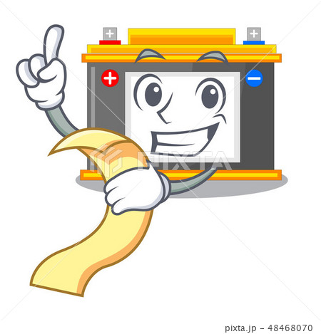 With menu accomulator cartoon sticks on the wall 48468070