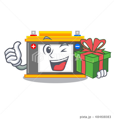 With gift accomulator cartoon sticks on the wall With gift accomulator cartoon sticks on the wall 48468083