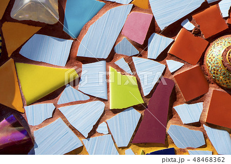 Decorative the mosaic on the wall background. 48468362