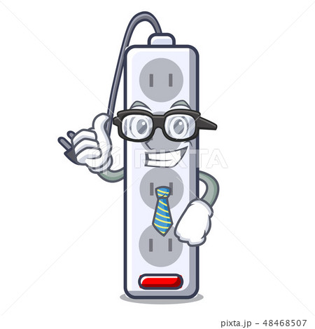 Businessman power strip attaches the cartoon table 48468507