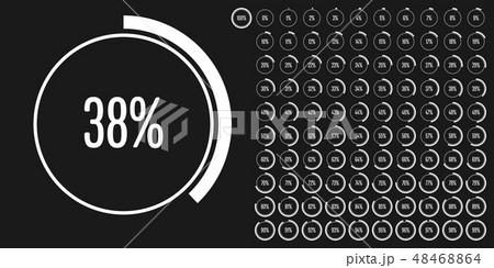 Set of circle percentage diagrams from 0 to 100 48468864