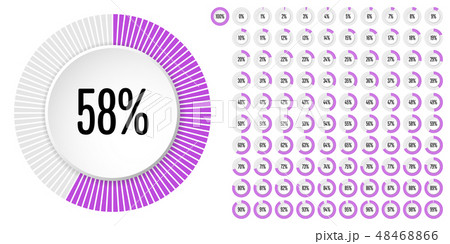 Set of circle percentage diagrams from 0 to 100 48468866