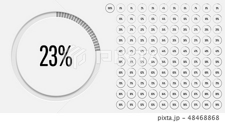 Set of circle percentage diagrams from 0 to 100 48468868