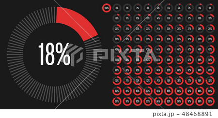 Set of circle percentage diagrams from 0 to 100 48468891