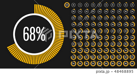Set of circle percentage diagrams from 0 to 100 48468895