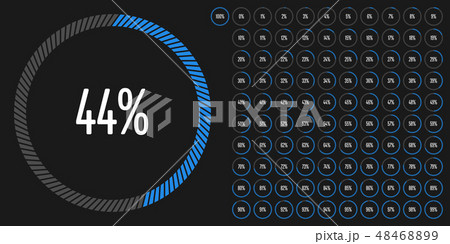 Set of circle percentage diagrams from 0 to 100 48468899