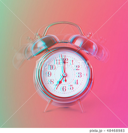 Ringing twin bell on retro classic alarm clock Ringing twin bell on retro classic alarm clock 48468983