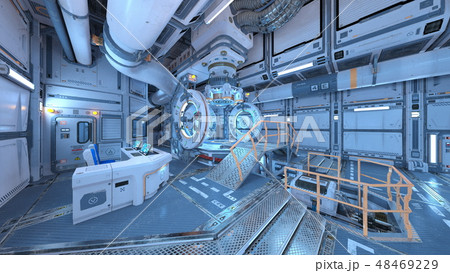 宇宙船内部のイラスト素材