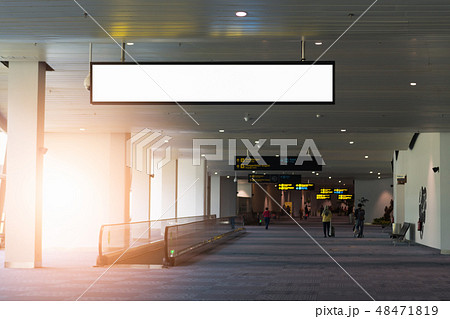 beautiful blank advertising billboard at airport  48471819