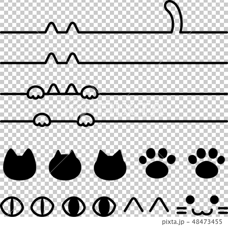 猫モチーフのライン、アイコンのセット 48473455