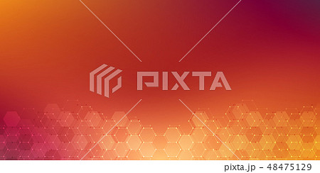 Abstract background of science and innovation technology. Technical background with hexagons pattern 48475129