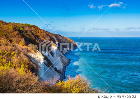 Baltic Sea coast on the island Moen in Denmark 48475802