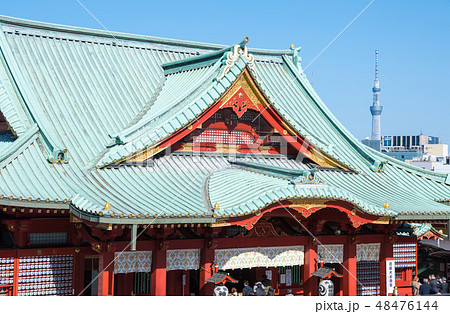 神田明神 御社殿と東京スカイツリー (東京都千代田区) 2019年2月現在 神田明神 御社殿と東京スカイツリー (東京都千代田区) 2019年2月現在 48476144
