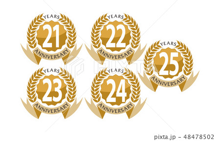 Ribbon Anniversary Leaf Template Set 48478502