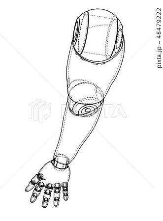 Robot hand outline. Vector rendering of 3d 48479222