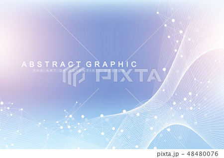 Big Genomic Data Visualization. DNA helix, DNA strand, DNA Test. Molecule or atom, neurons. Abstract 48480076