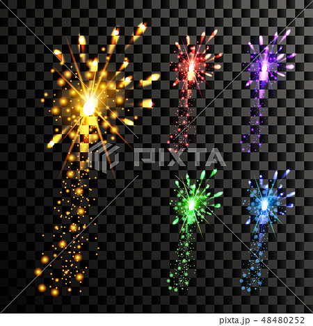 Firework Vector. Night Carnival Light. Holiday Anniversary Salute Burst. Isolated On Transparent Firework Vector. Night Carnival Light. Holiday Anniversary Salute Burst. Isolated On Transparent 48480252