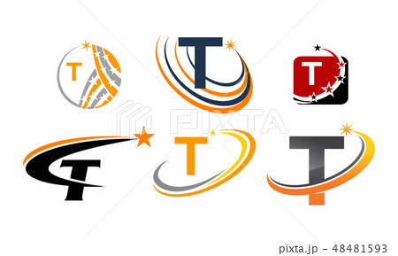 Logotype T Modern Template Set 48481593