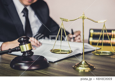Judge gavel with Justice lawyers, Gavel on wooden table and Coun 48483669