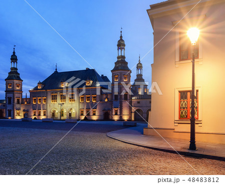 Bishop`s Palace after sunset in Kielce, Poland Bishop`s Palace after sunset in Kielce, Poland 48483812