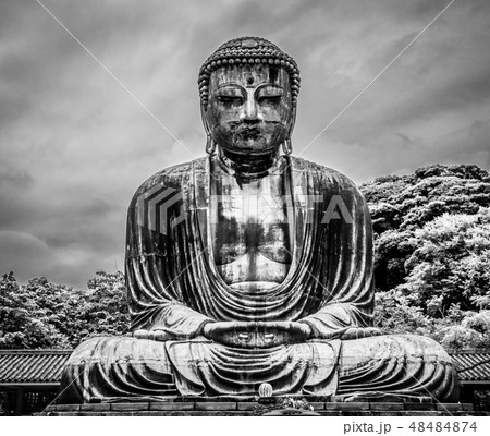Famous Great Buddha in Kamakura Daibutsu Temple Famous Great Buddha in Kamakura Daibutsu Temple 48484874