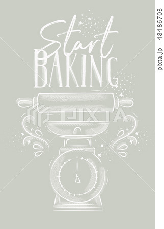Poster start baking gray 48486703