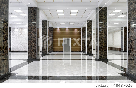 Marble interior of a luxury lobby of company 48487026
