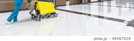 Floor care with washing machine in an office 48487029