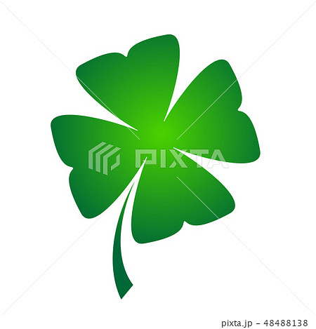 Shamrock - green four leaf clover icon. Good luck theme design element. Simple geometrical shape Shamrock - green four leaf clover icon. Good luck theme design element. Simple geometrical shape 48488138