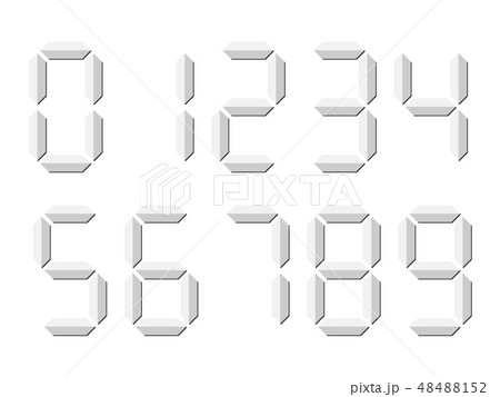 Grey 3D-like digital numbers. Seven-segment display is used in calculators, digital clocks or Grey 3D-like digital numbers. Seven-segment display is used in calculators, digital clocks or 48488152
