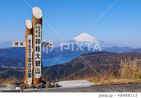 【箱根】大観山から見る芦ノ湖と富士山 【箱根】大観山から見る芦ノ湖と富士山 48488513
