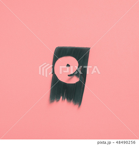 E One letter green tropical leaf alphabet pink 48490256