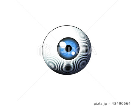 Engraving Eyeball Illustration On Blue Bg Stock Illustration