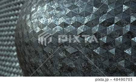 Matalic convex hexagon pattern render BG 48490705