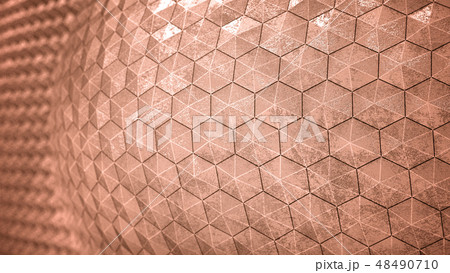 Glowing red convex hexagon pattern render BG 48490710