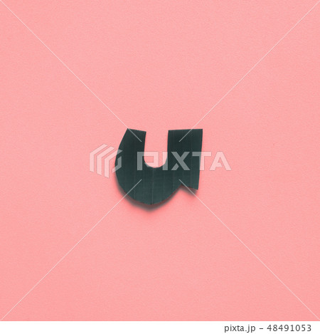 u One letter green tropical leaf alphabet pink u One letter green tropical leaf alphabet pink 48491053