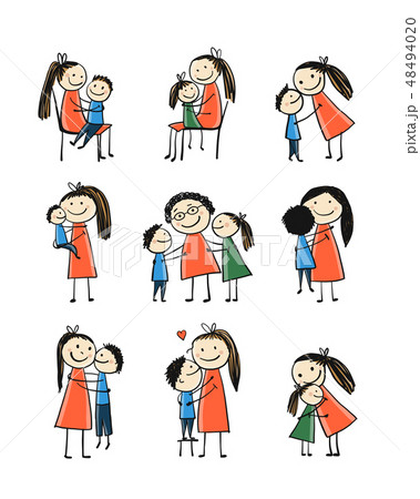 Mothers and children, sketch for your design 48494020