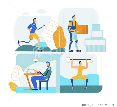 People with Prosthesis in Work and Life. Flat Set. 48494114
