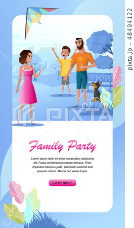 Family Outdoor Party Cartoon Vector Landing Page Family Outdoor Party Cartoon Vector Landing Page 48494122